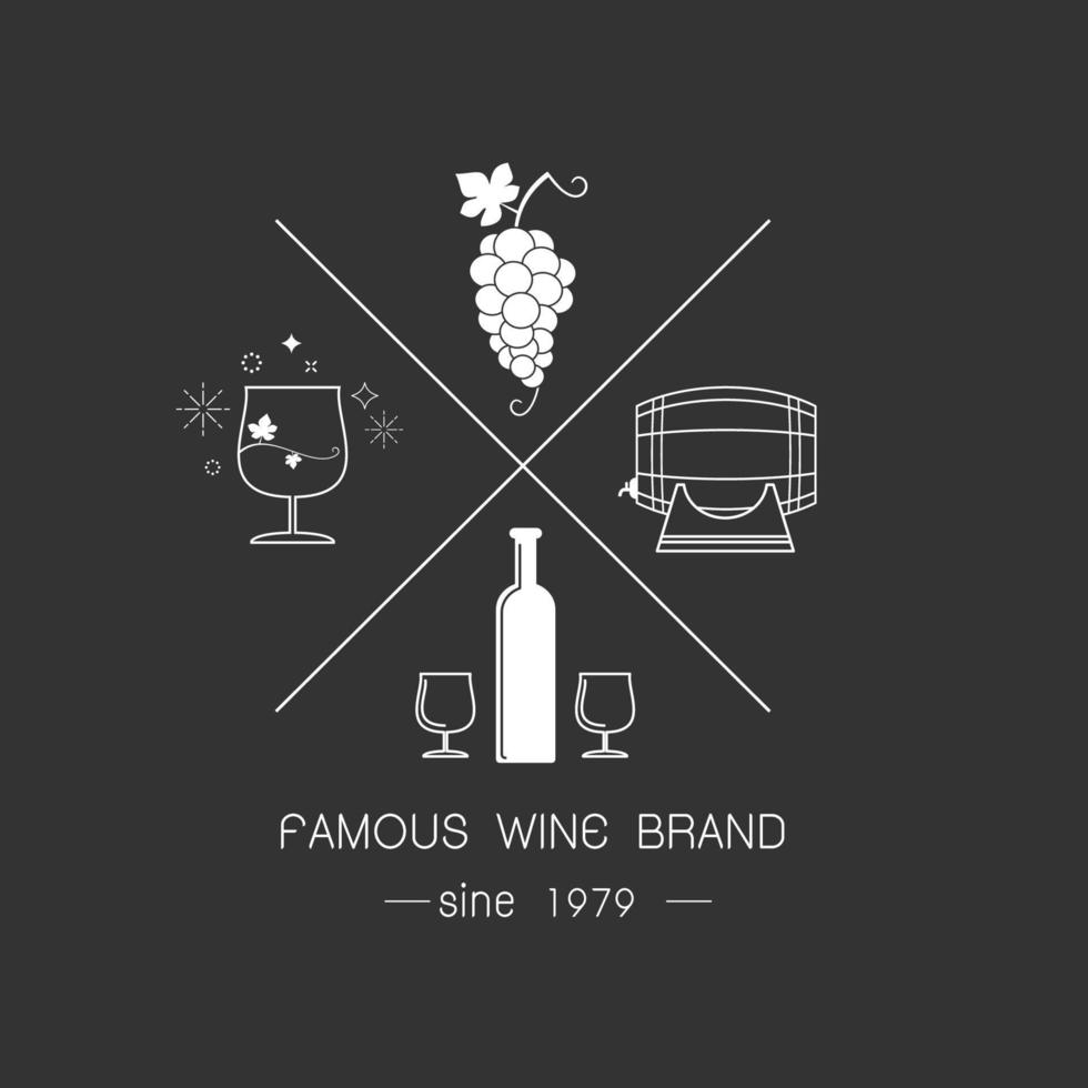 Emblems and logos of wine vector