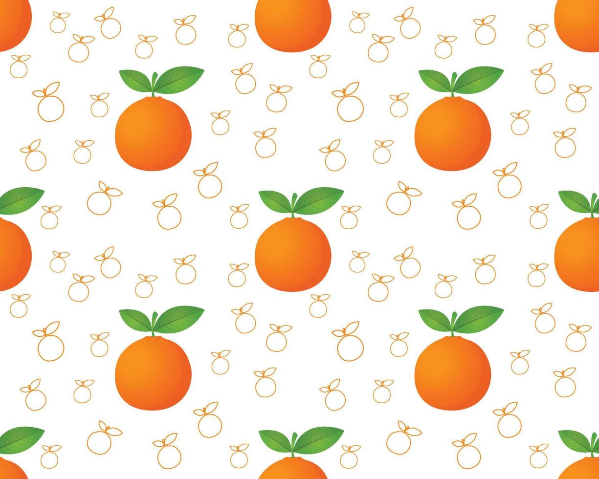 Orange fruit seamless pattern vector