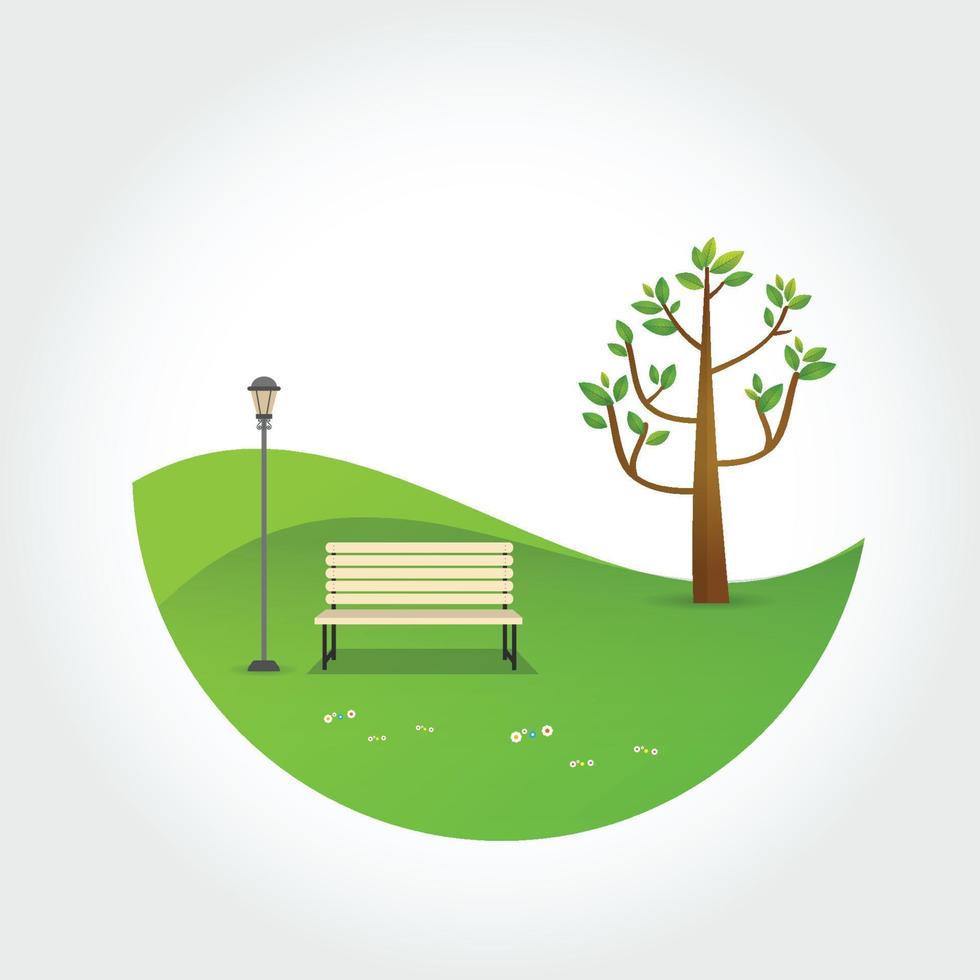 Minimal Park. Natural landscape vector