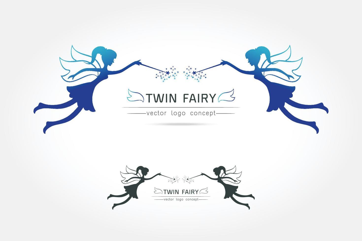 Fairy flying logo vector