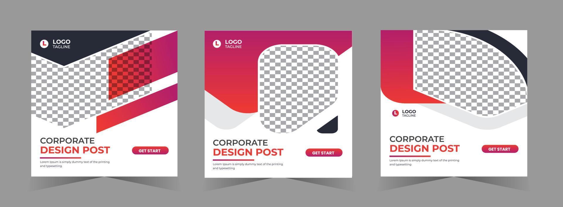 Digital marketing agency and business social media and instagram post template banner vector