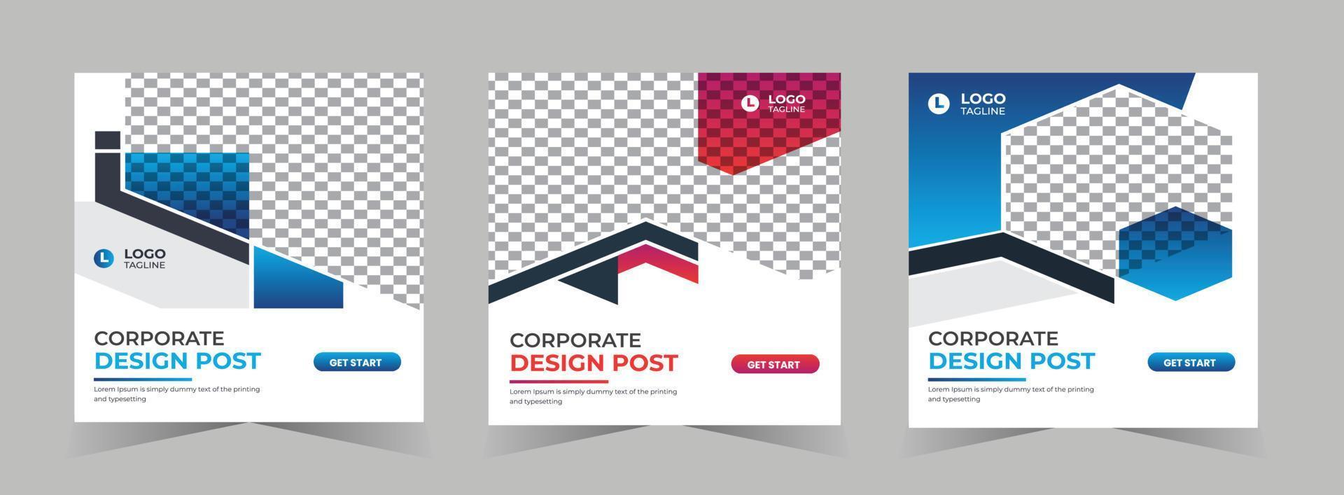 Digital marketing agency and business social media and instagram post template banner vector