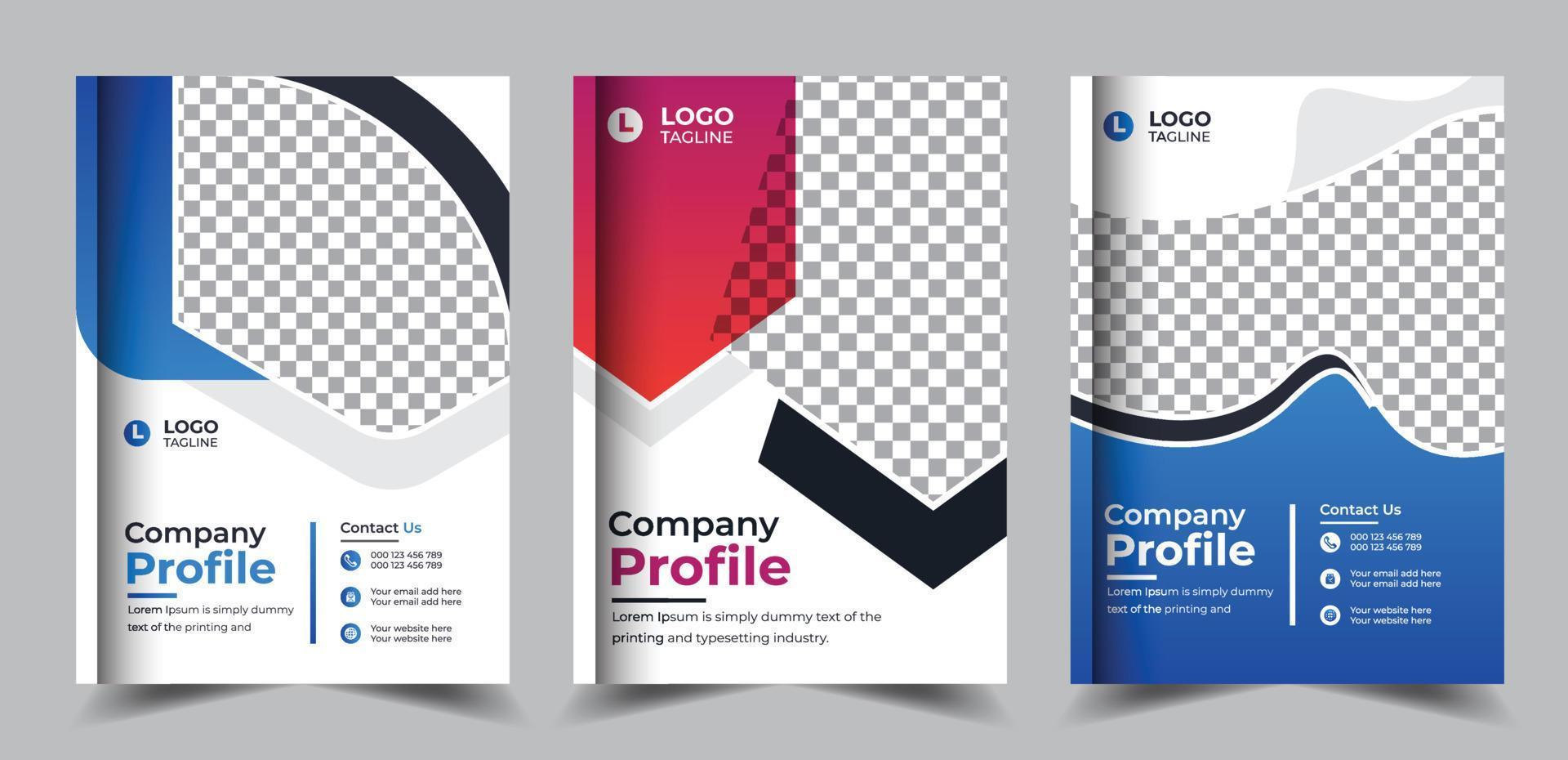 folleto de perfil de empresa corporativa informe anual moderno diseño de portada de libro de negocios vector