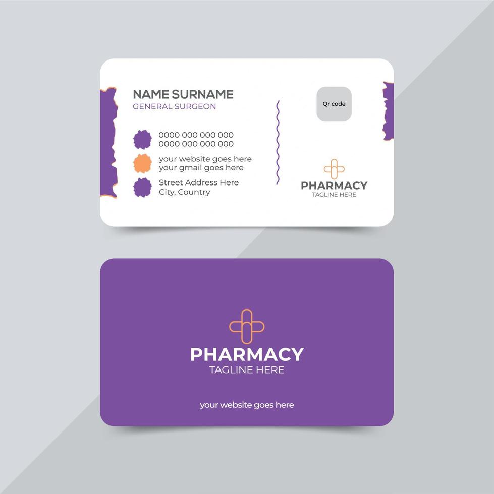 Professional creative and modern medical healthcare business card design vector