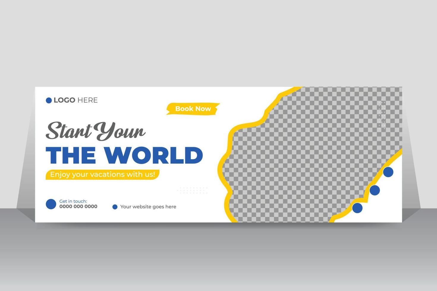 Travel timeline cover banner or web ads poster template design vector