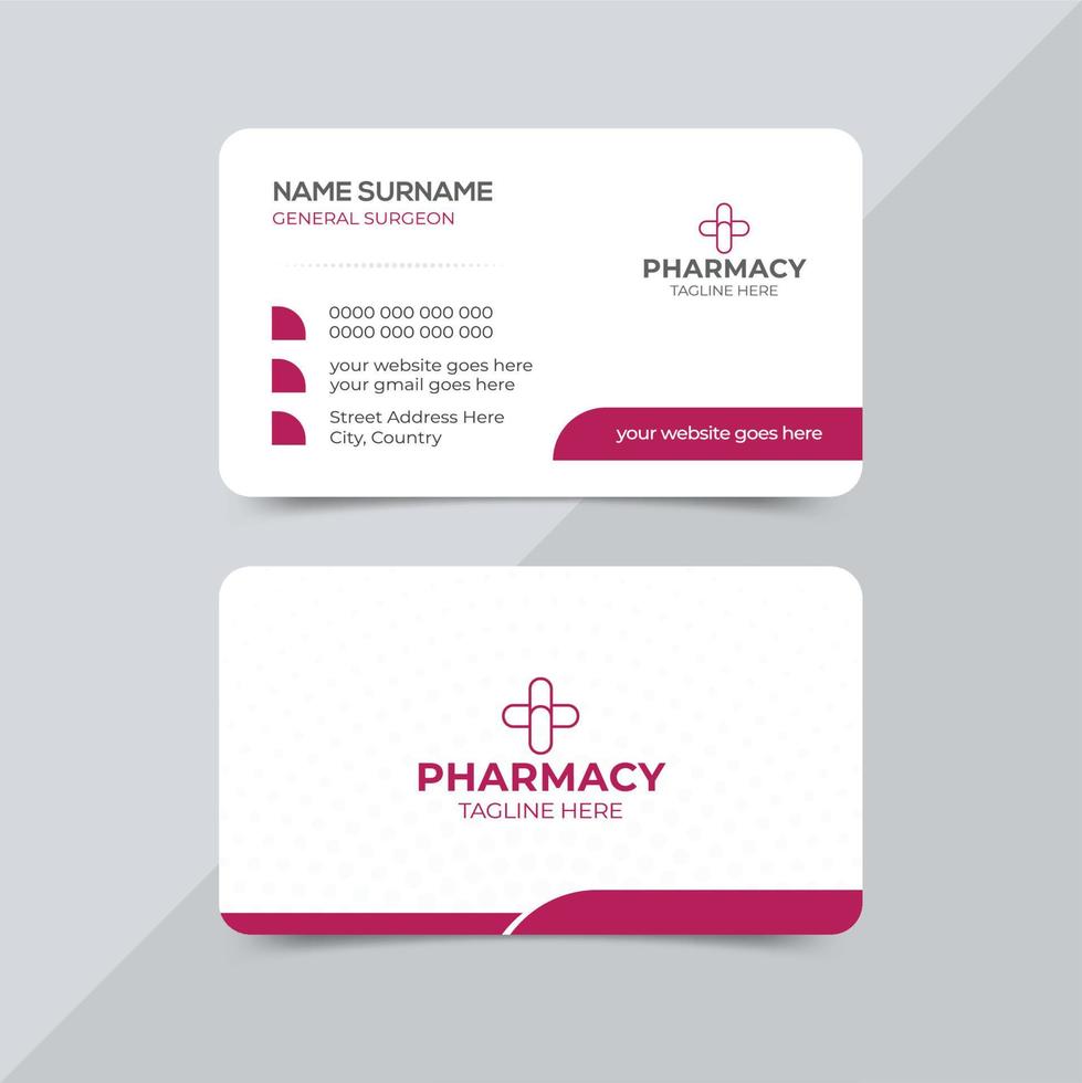 Modern medical healthcare services business card design template vector