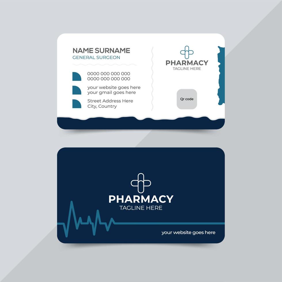 Modern medical healthcare services business card design template vector