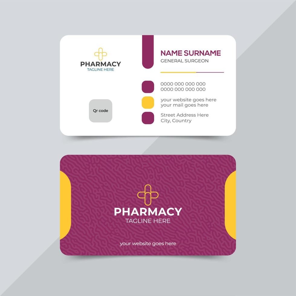 Modern medical healthcare services business card design template vector