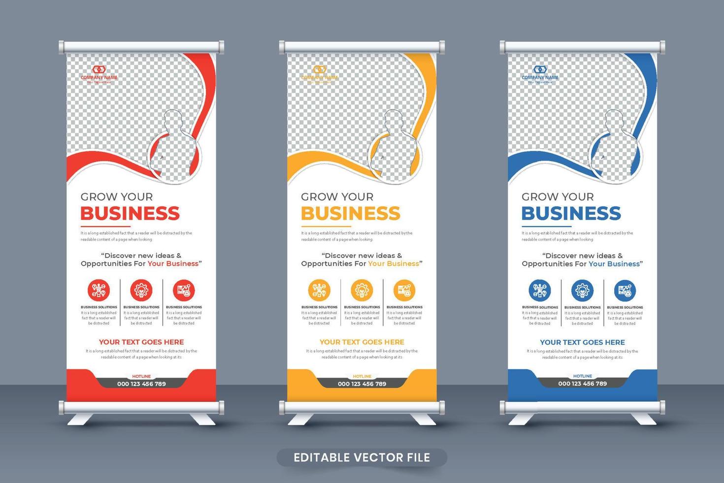 Business promotional standee banner design for exhibition and marketing