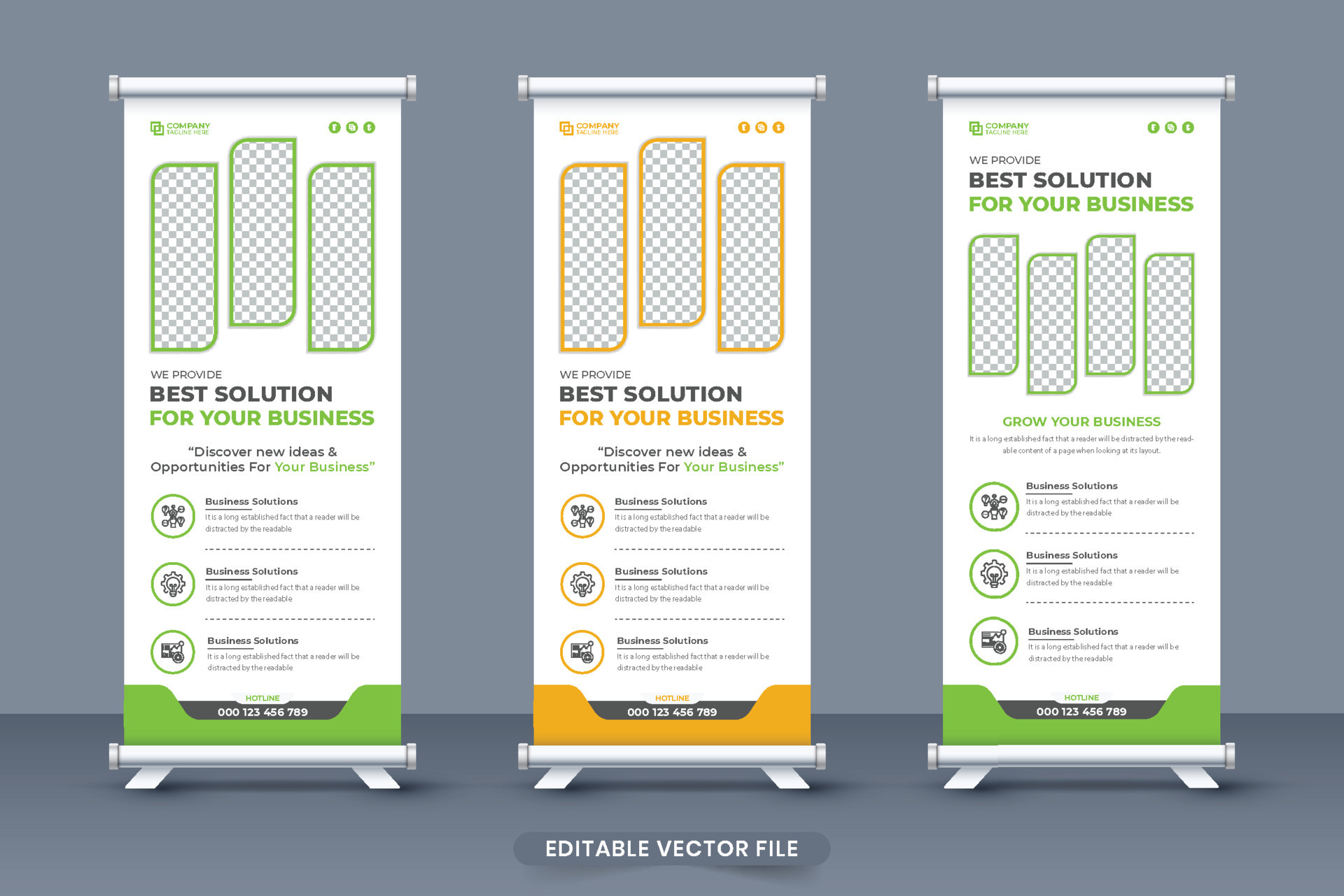 Business promotion and marketing agency standee roll up banner design