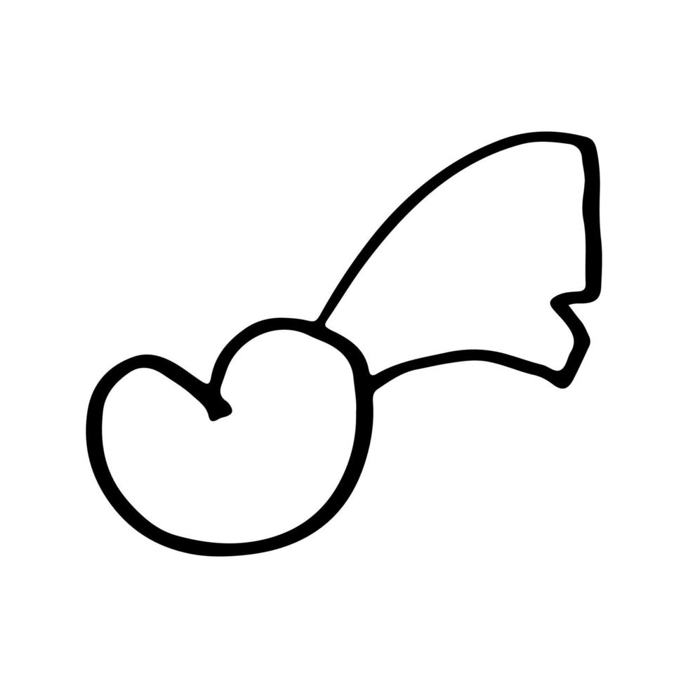 Vector icon of a heart with a star tail drawn in one line. Illustration for valentine's day.