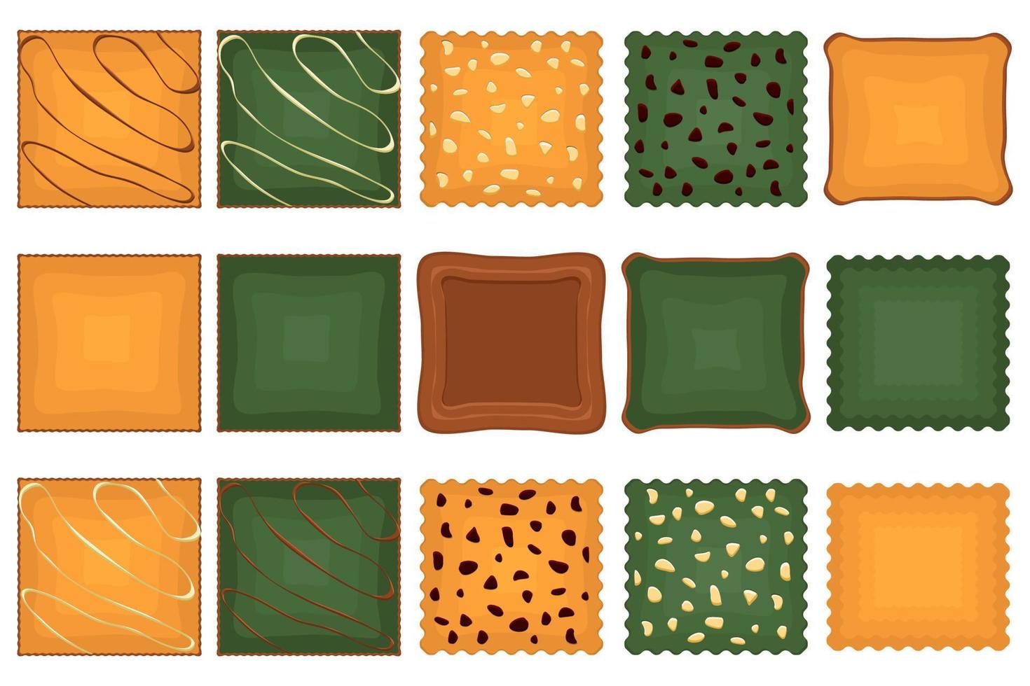 Big set homemade cookie different taste in pastry biscuit vector