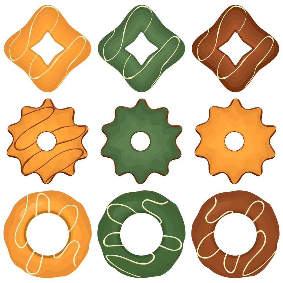 Big set homemade cookie different taste in pastry biscuit vector