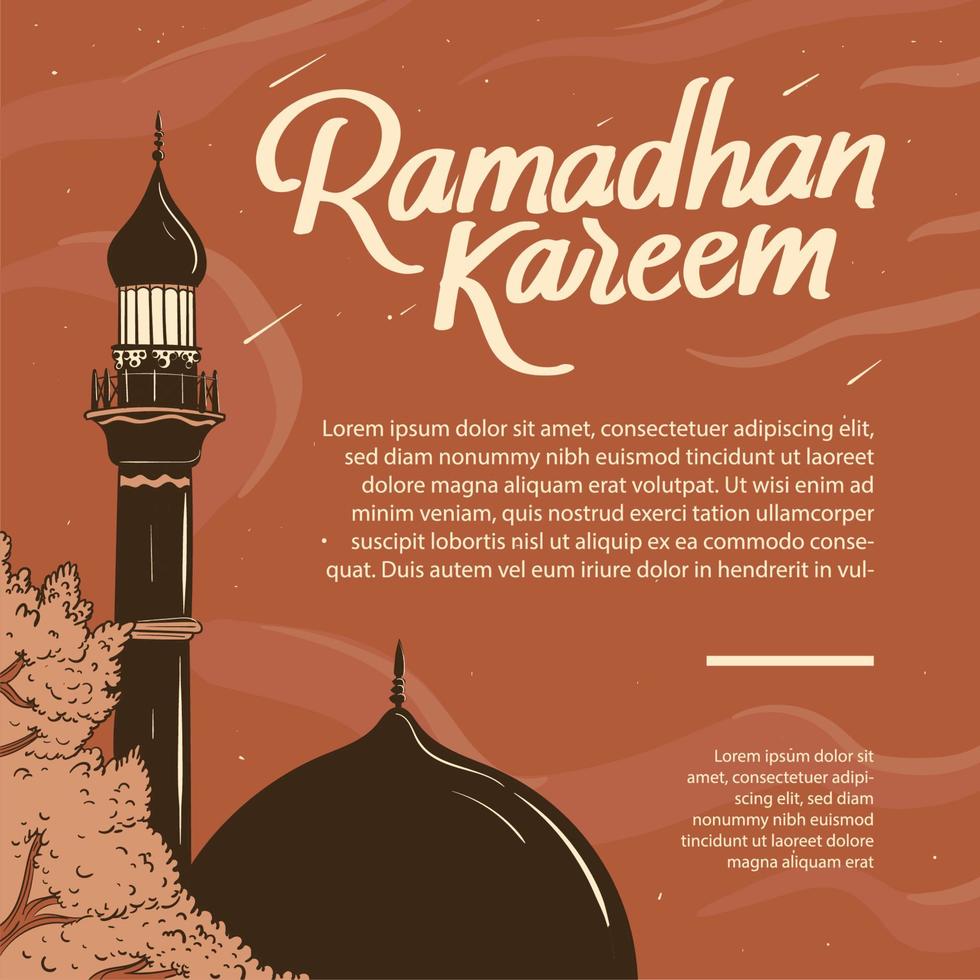 fondo de ilustración de tarjeta de felicitación de ramadán vector