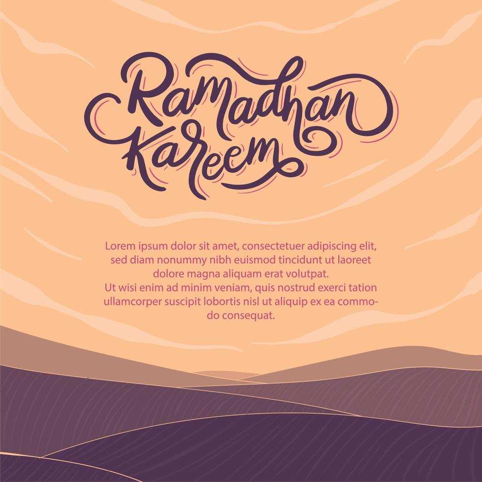 ilustración de fondo de tarjeta de felicitación de ramadán vector