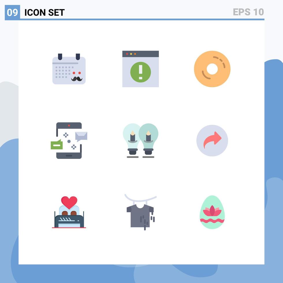 Modern Set of 9 Flat Colors Pictograph of marketing connection manager communication food Editable Vector Design Elements