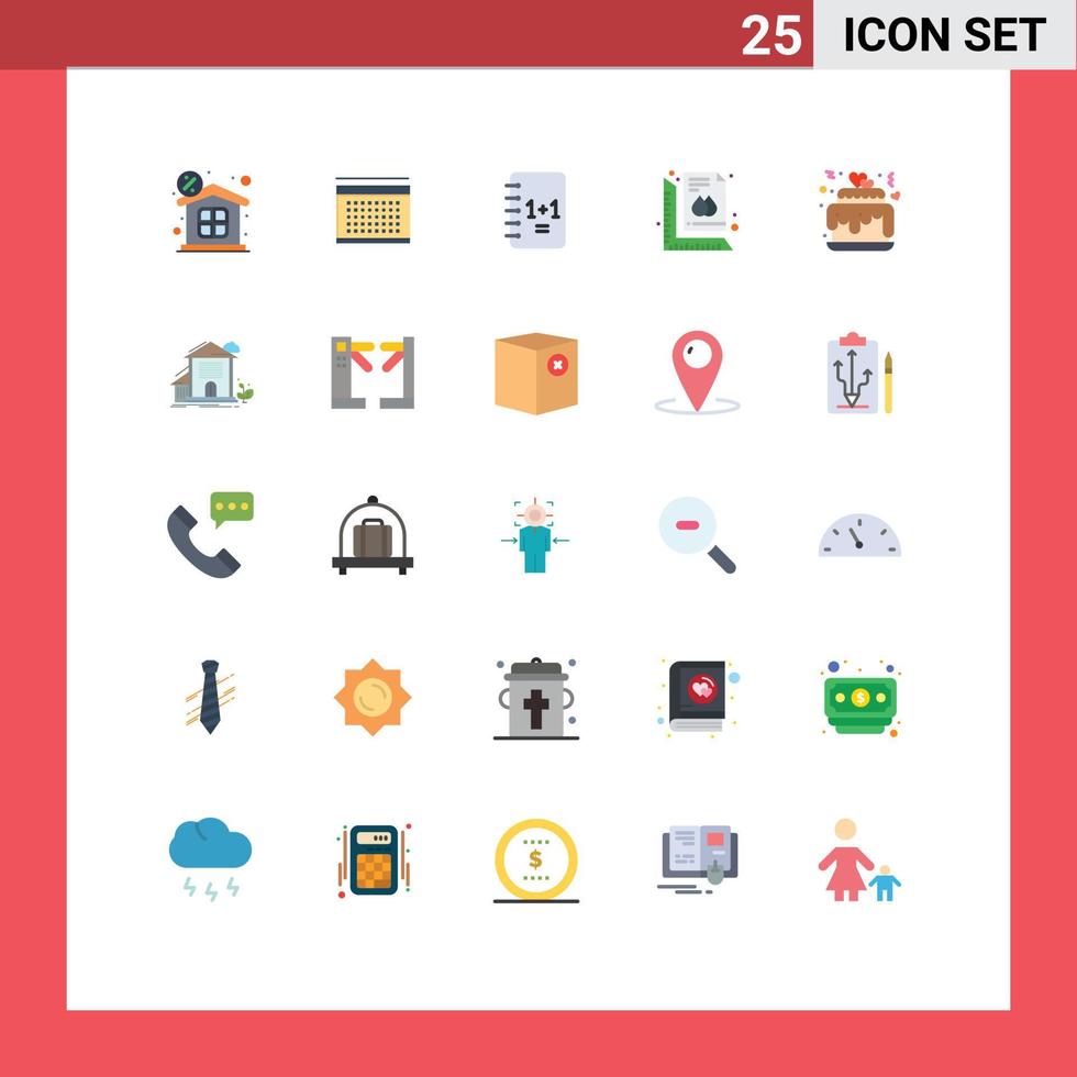 25 Thematic Vector Flat Colors and Editable Symbols of hearts print education size measure Editable Vector Design Elements