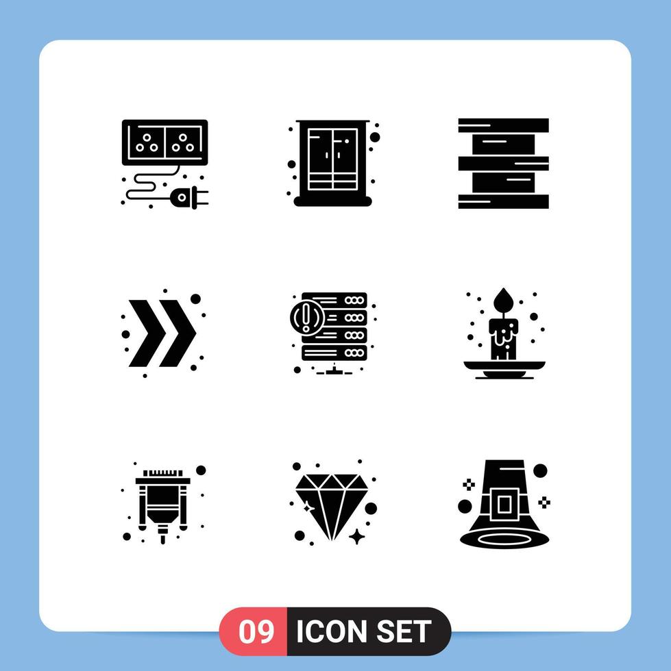 Set of 9 Modern UI Icons Symbols Signs for error right home chevron hazardous Editable Vector Design Elements