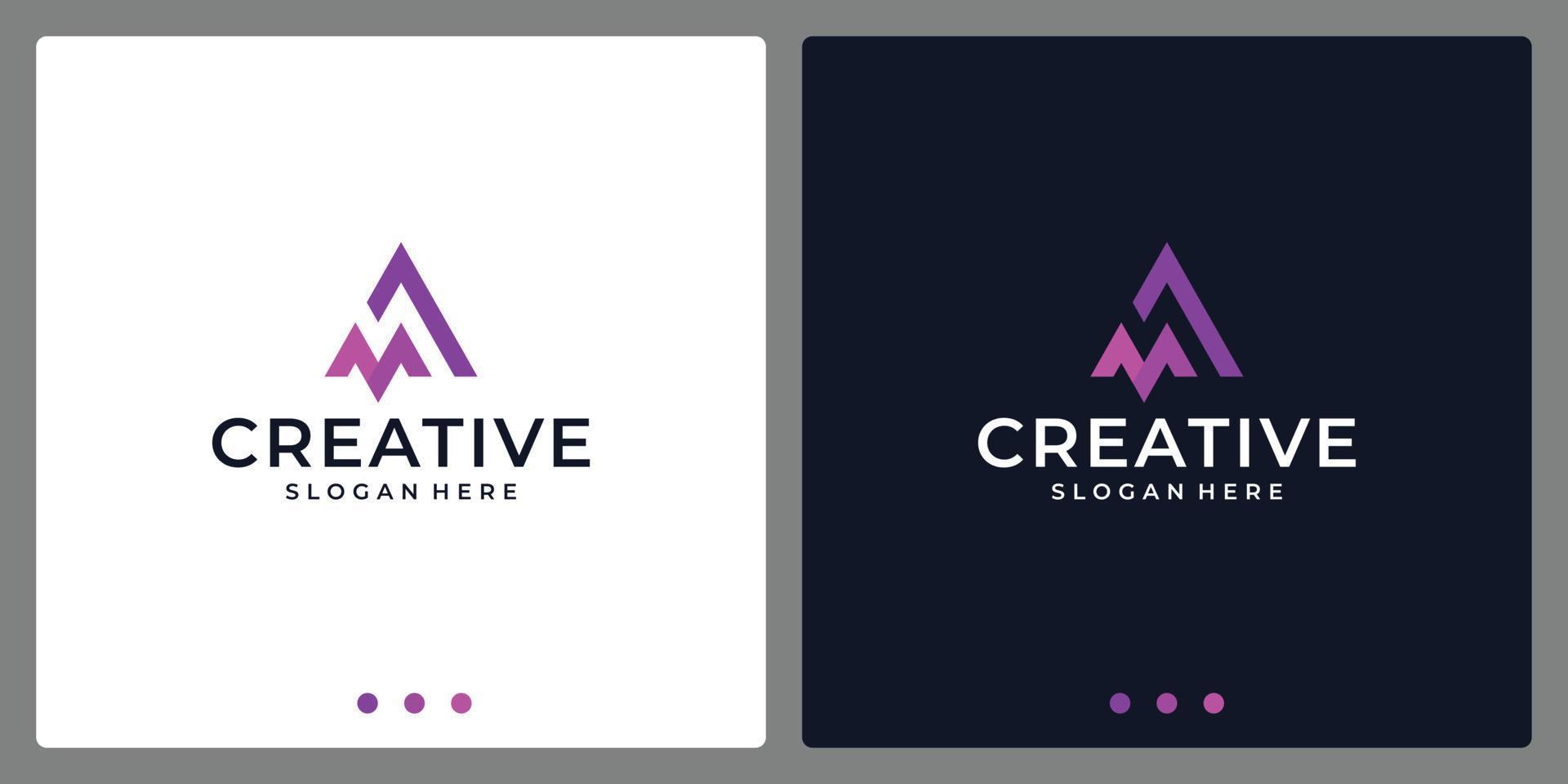 logo initial letter A and M abstract. business card. vector