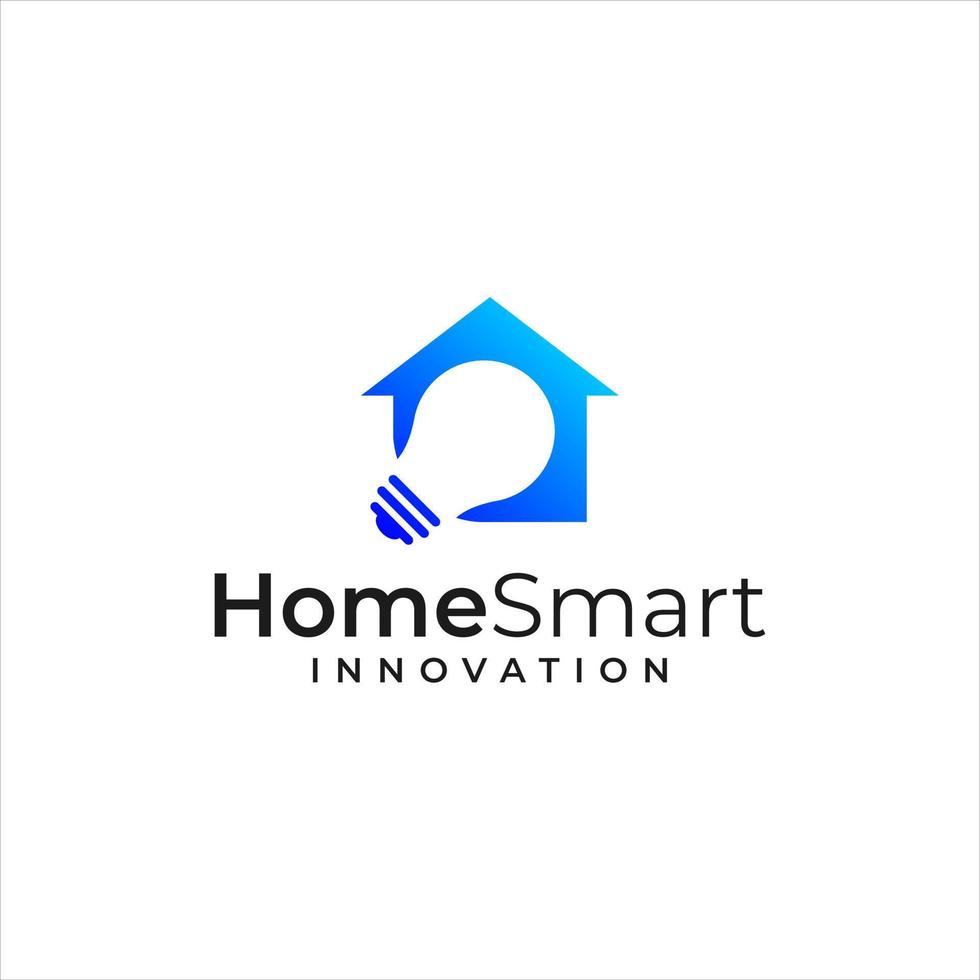 inspiración de logotipo que combina la forma de una casa y una lámpara, innovación de logotipo inteligente. vector