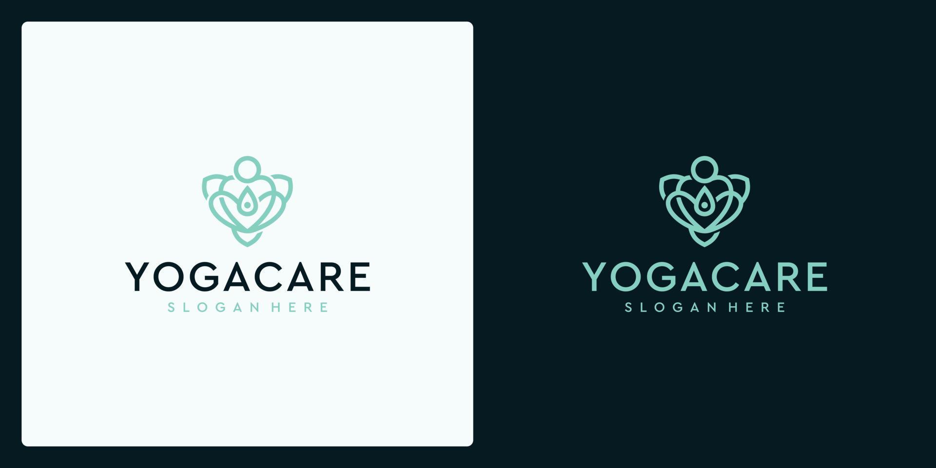 Inspiración en el diseño del logotipo de Lotus Yoga. diseño de logotipo de yoga de loto de meditación vector