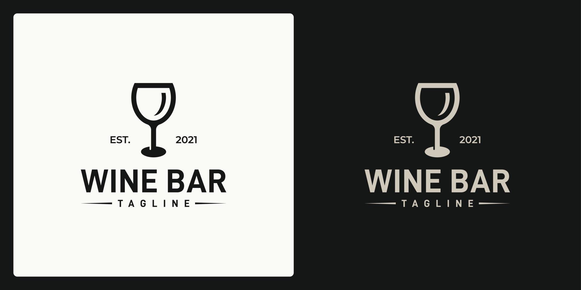 logo shape of a wine glass. logo in retro, vintage, classic style. vector
