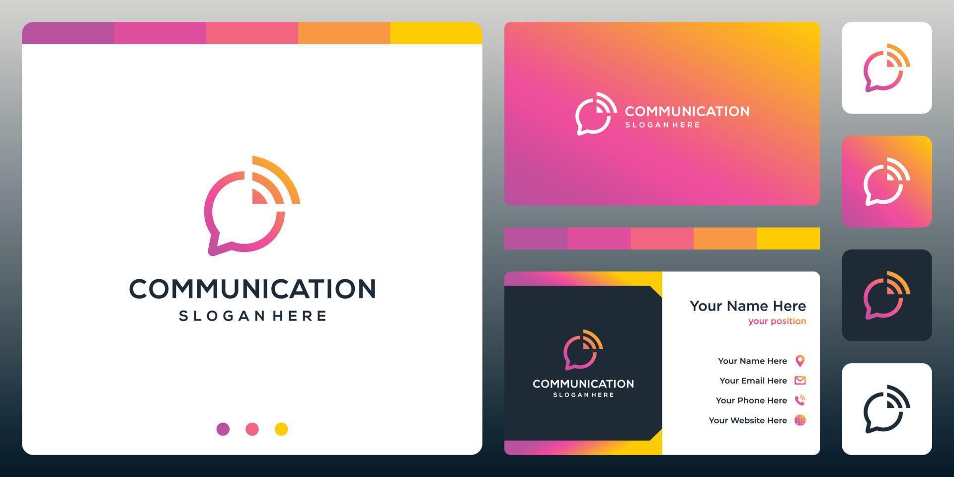 Creative Chat Logo and signal logo sign. business card design. vector