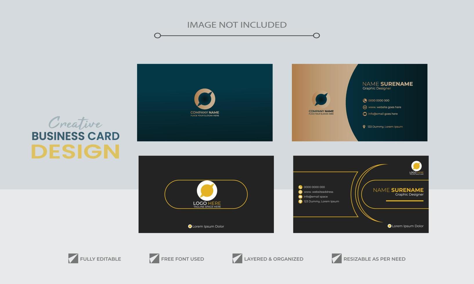 Gold gradient luxury VIP business card or visiting design template vector