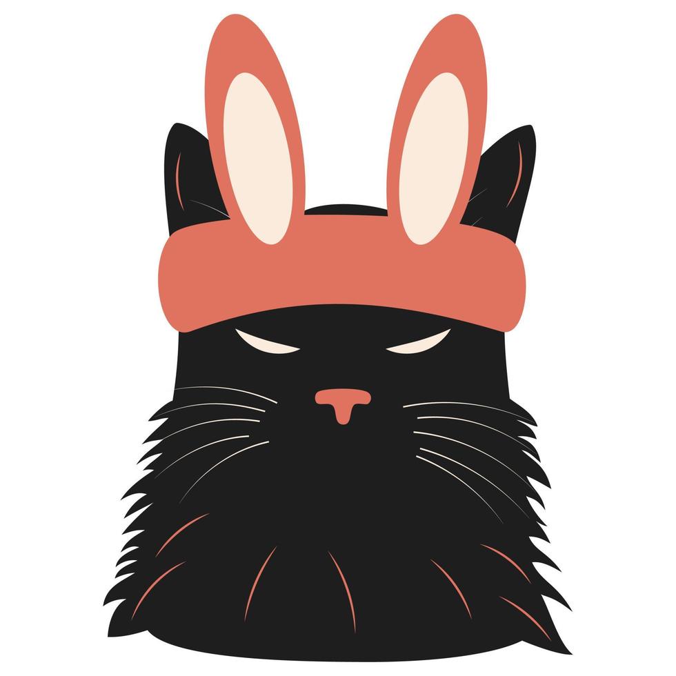 retrato de un gato con una máscara. avatar para red social. ilustración vectorial vector