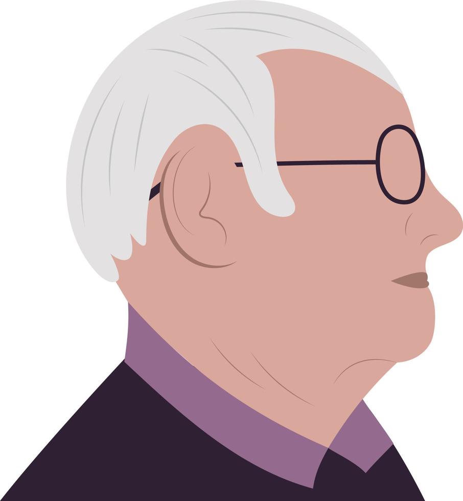 retrato de un anciano. avatar para red social. ilustración vectorial aislado sobre fondo blanco. vector