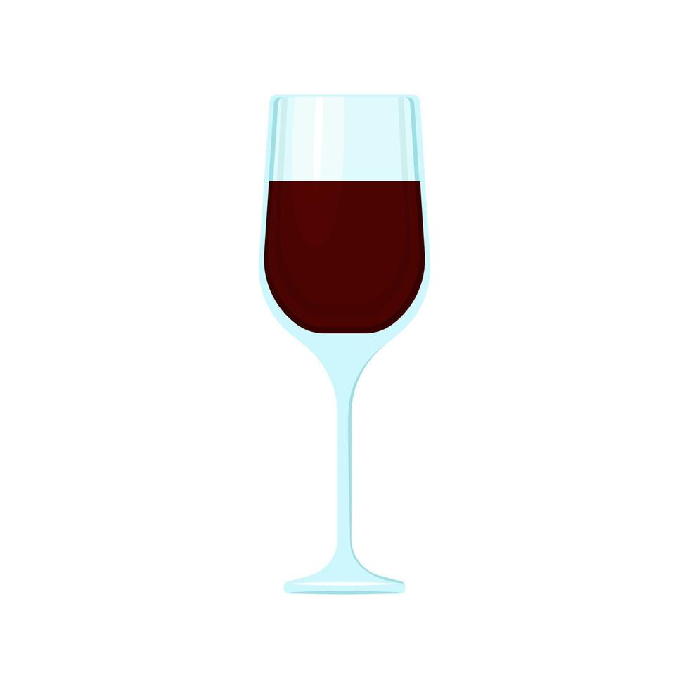 A glass of alcoholic drink. Vector object on a white background, Isolate