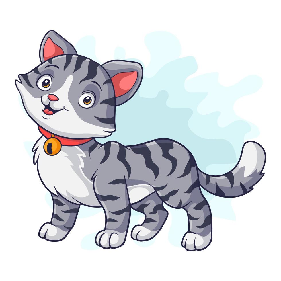 Cartoon cat on white background vector