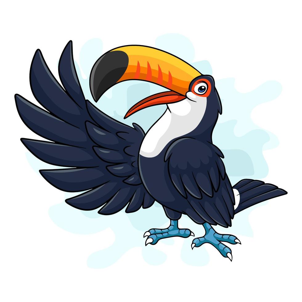 Cartoon toucan bird on white background vector