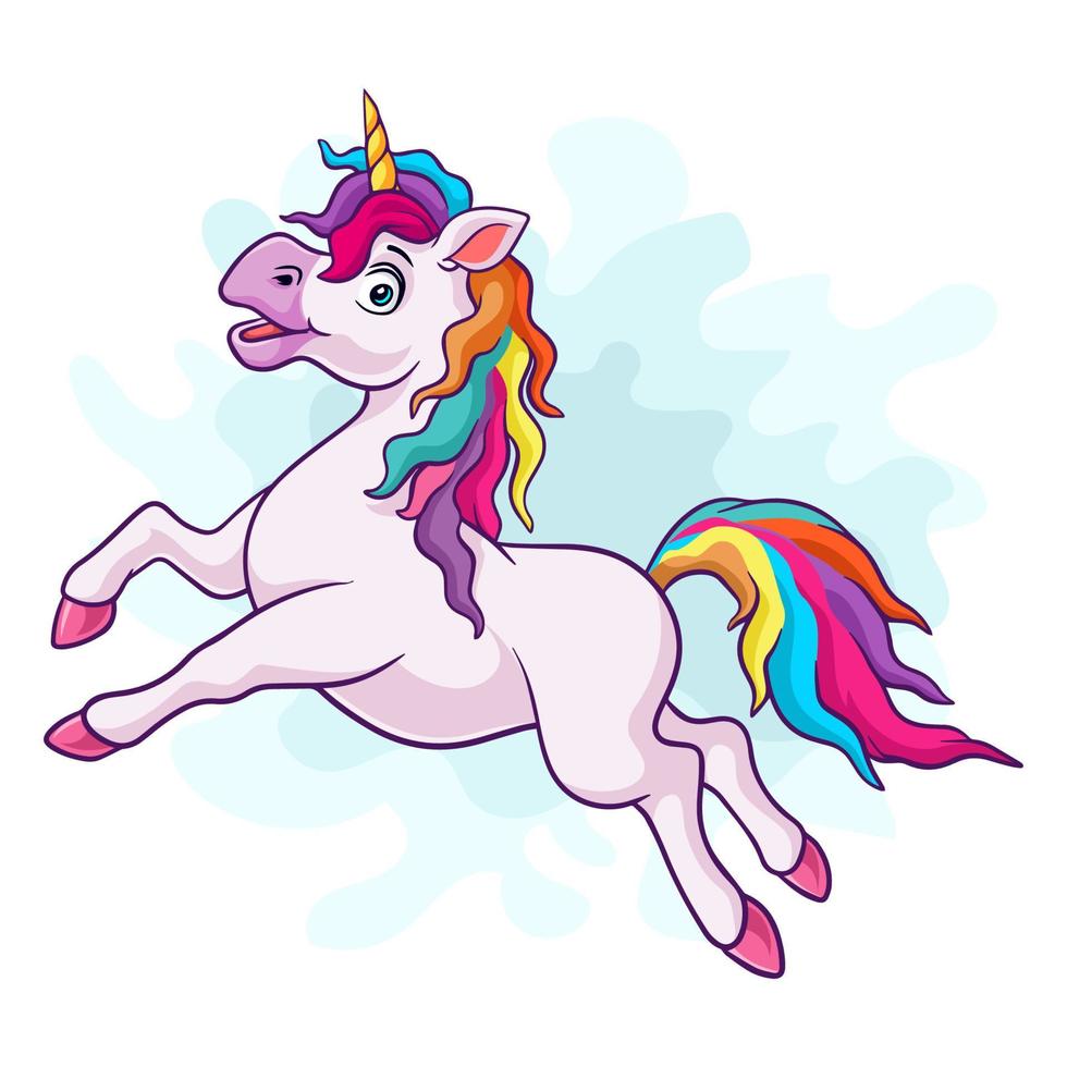 Cartoon unicorn on white background vector