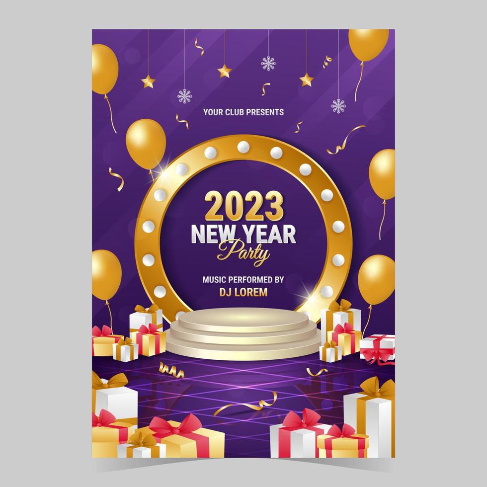 New Year Party Poster Template vector