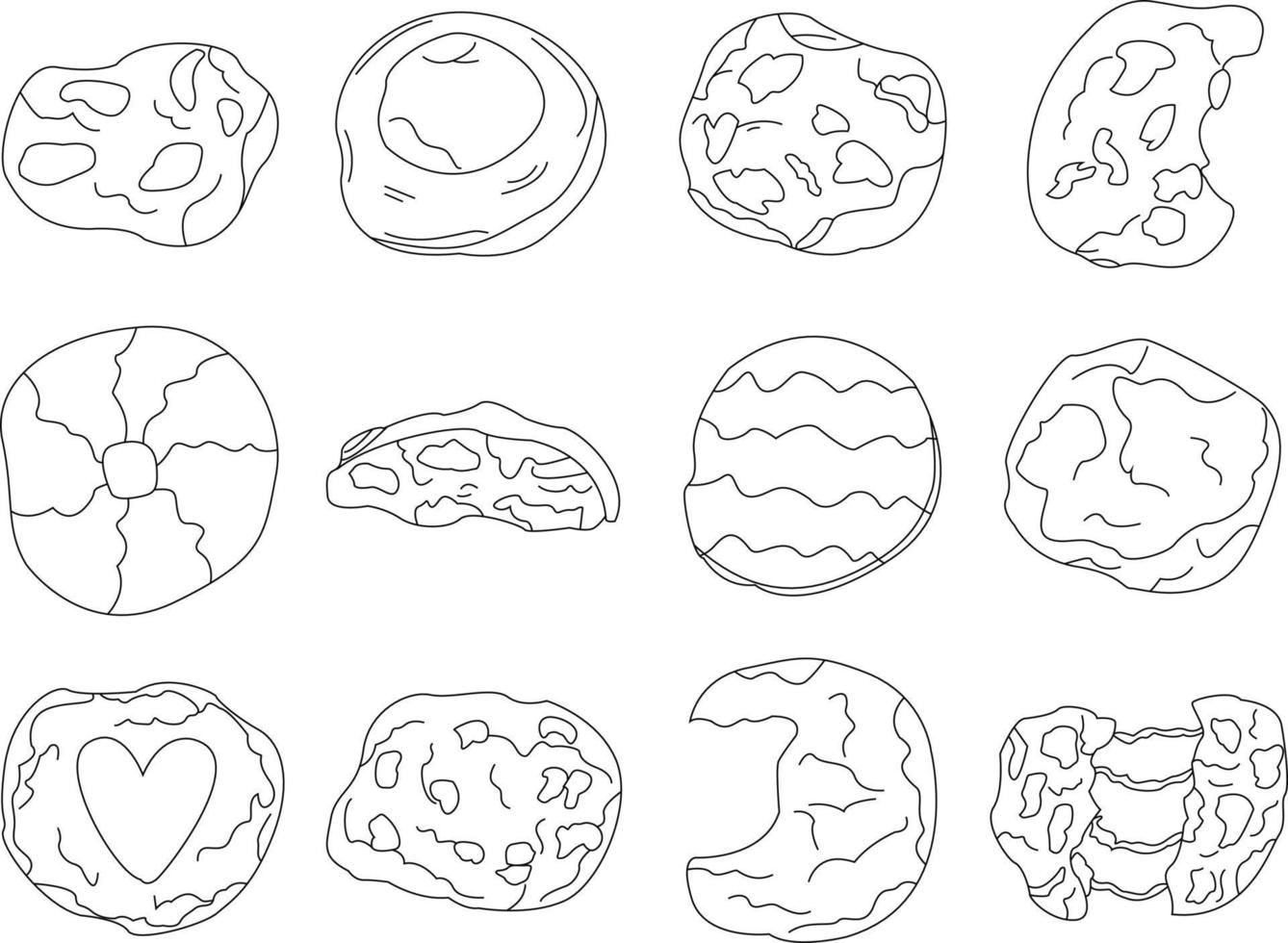 Hand drawn cookies clipart set vector