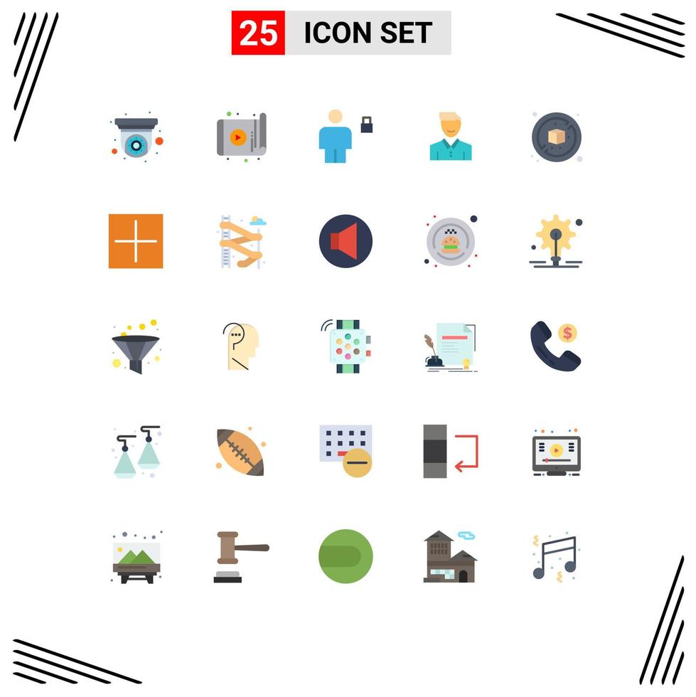 25 Universal Flat Colors Set for Web and Mobile Applications happy client app avatar locked Editable Vector Design Elements