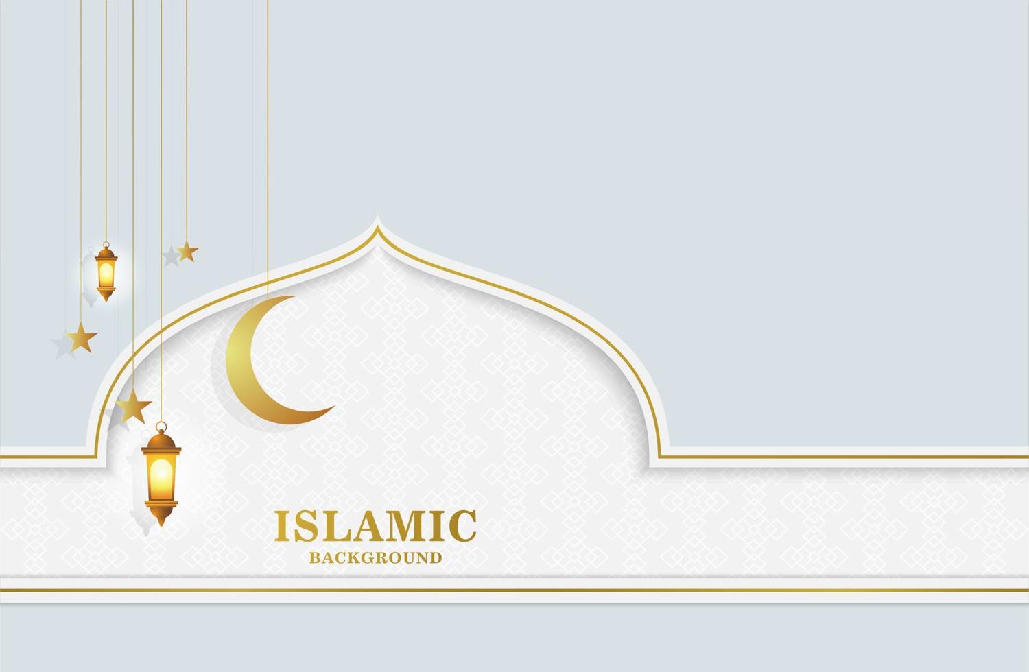 Modern and elegant white and gold islamic background vector