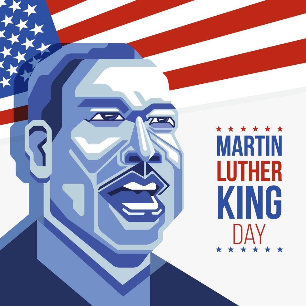 Happy Martin Luther King Day greeting card. vector illustration for banner, poster and flyer.