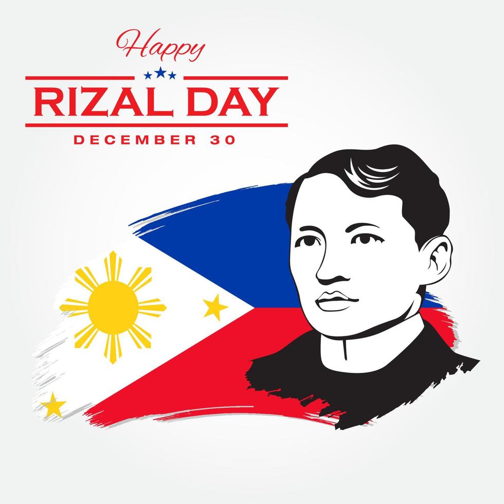 feliz tarjeta de felicitación del día de rizal. ilustración vectorial para tarjetas de felicitación, carteles y pancartas vector