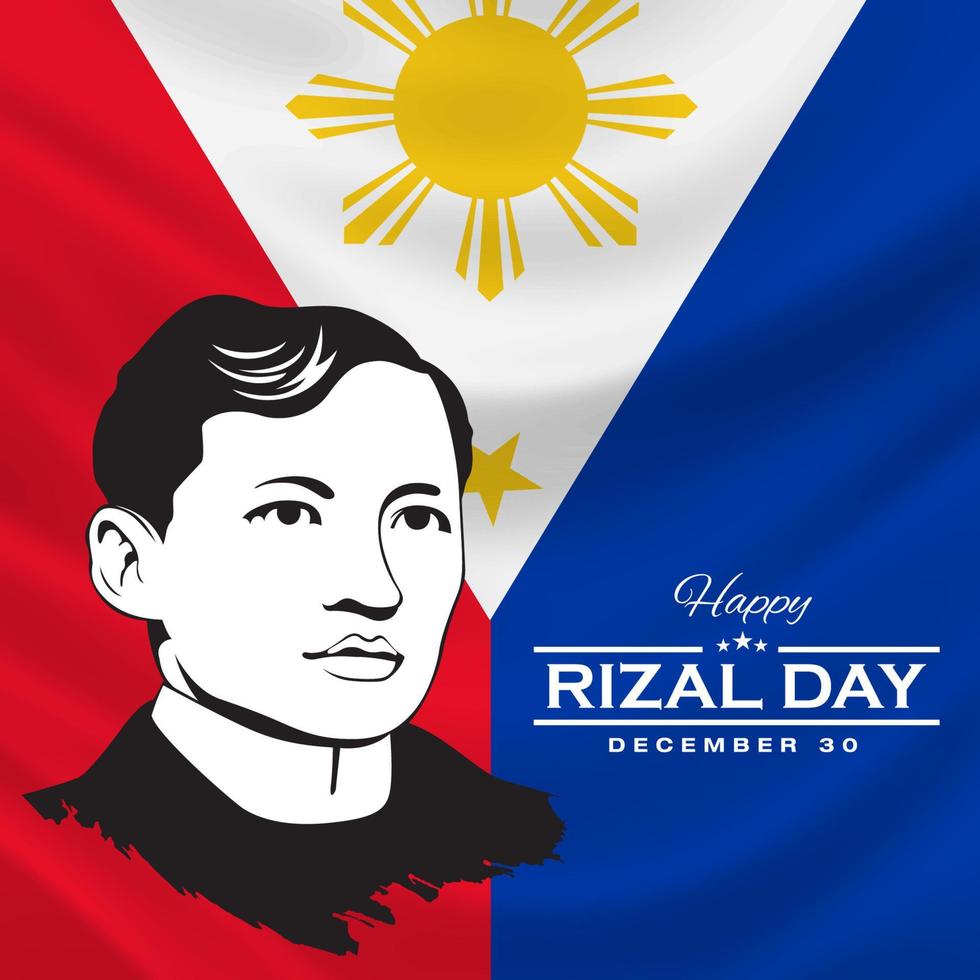 feliz tarjeta de felicitación del día de rizal. ilustración vectorial para tarjetas de felicitación, carteles y pancartas vector