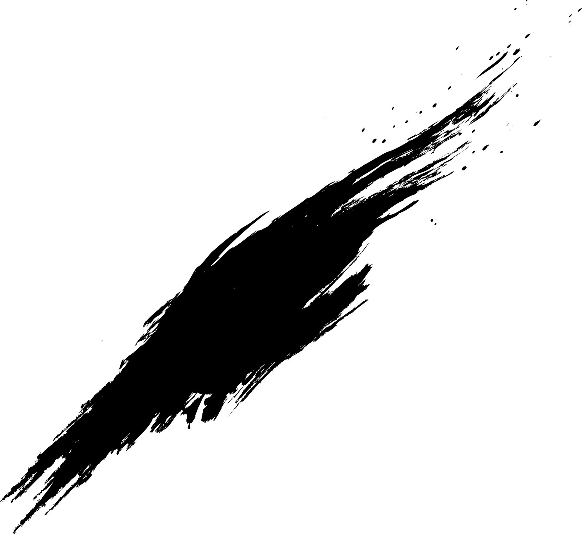 Grunge, dirty brush strokes. Drop splash. Black paint. Ink splatter