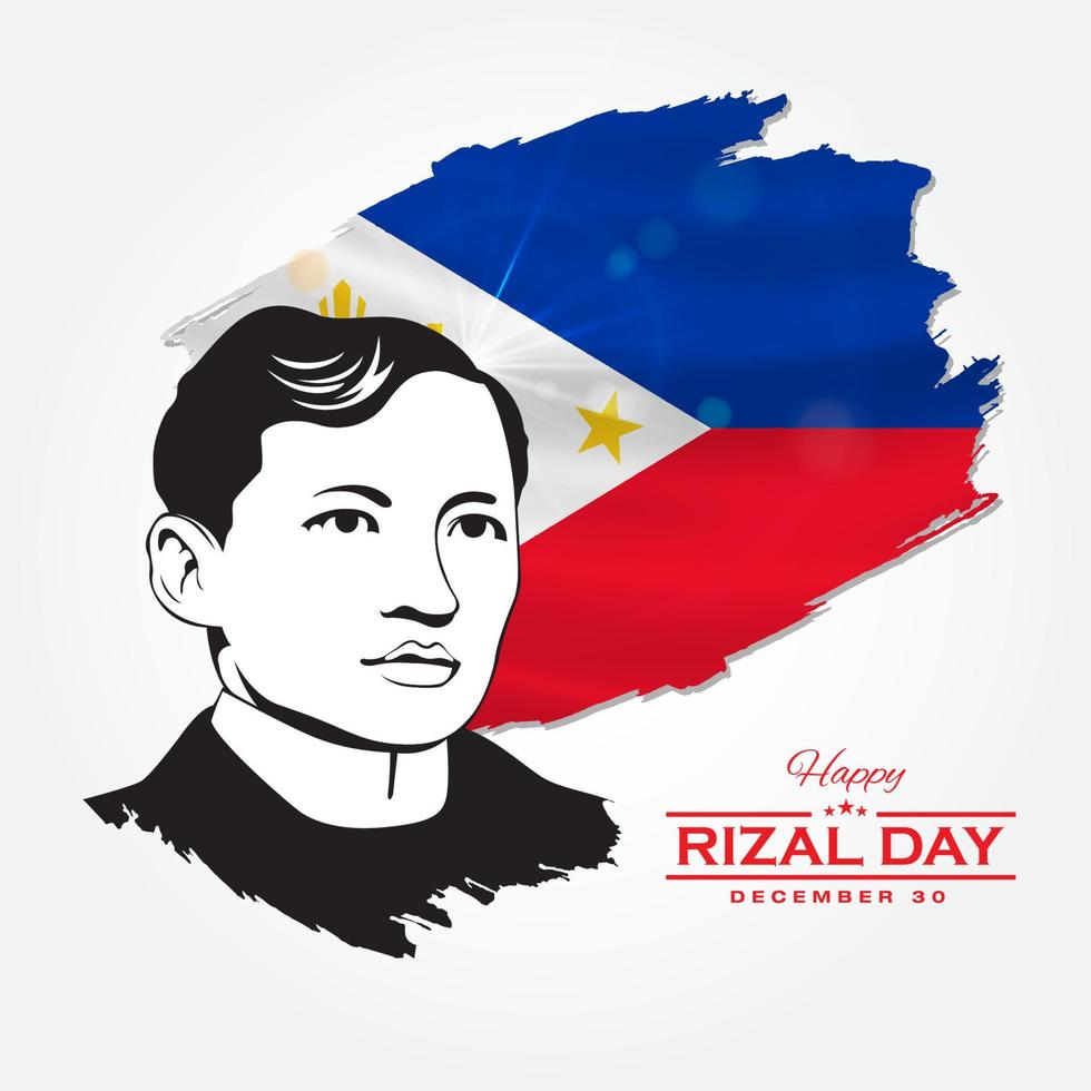 feliz tarjeta de felicitación del día de rizal. ilustración vectorial para tarjetas de felicitación, carteles y pancartas vector