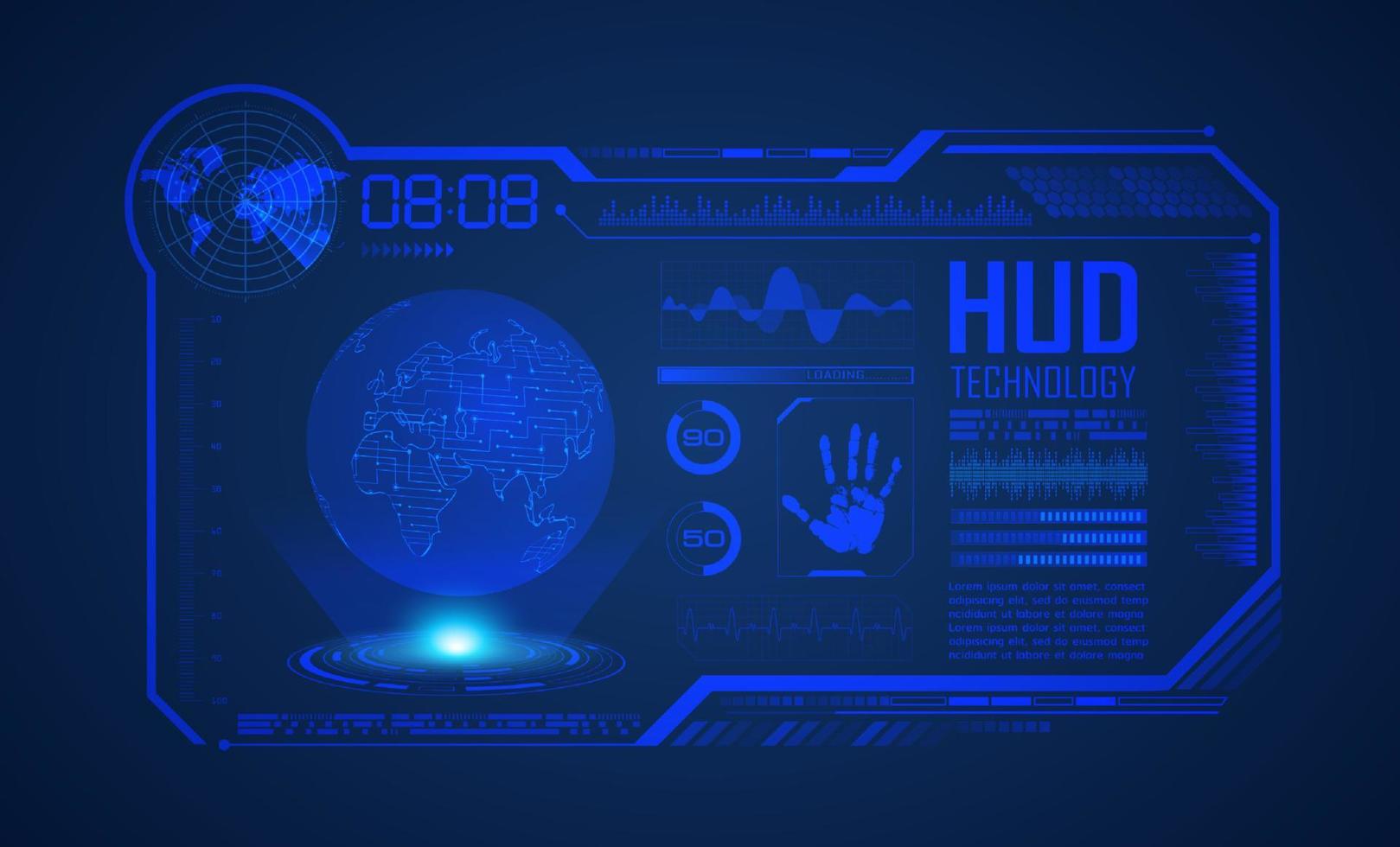 fondo de pantalla de tecnología hud moderna vector