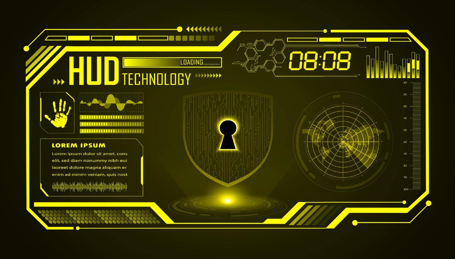 fondo de pantalla de tecnología hud moderna vector