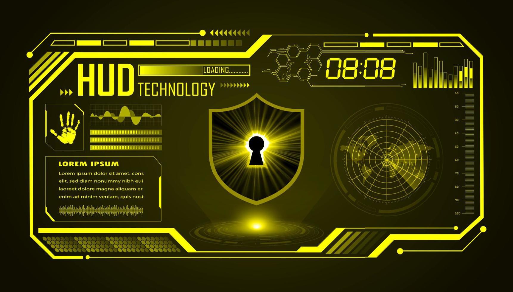 fondo de pantalla de tecnología hud moderna vector