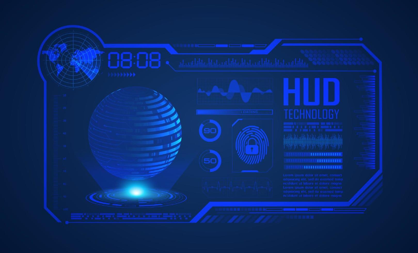 Modern HUD Technology Screen Background vector