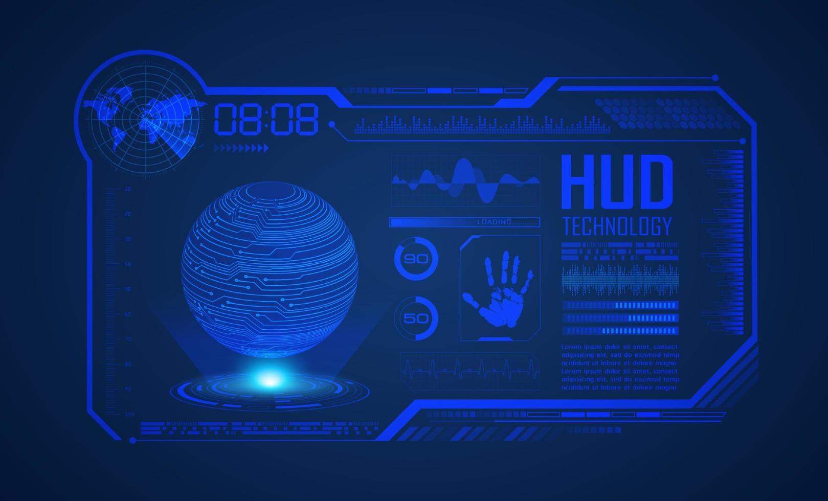 Modern HUD Technology Screen Background vector