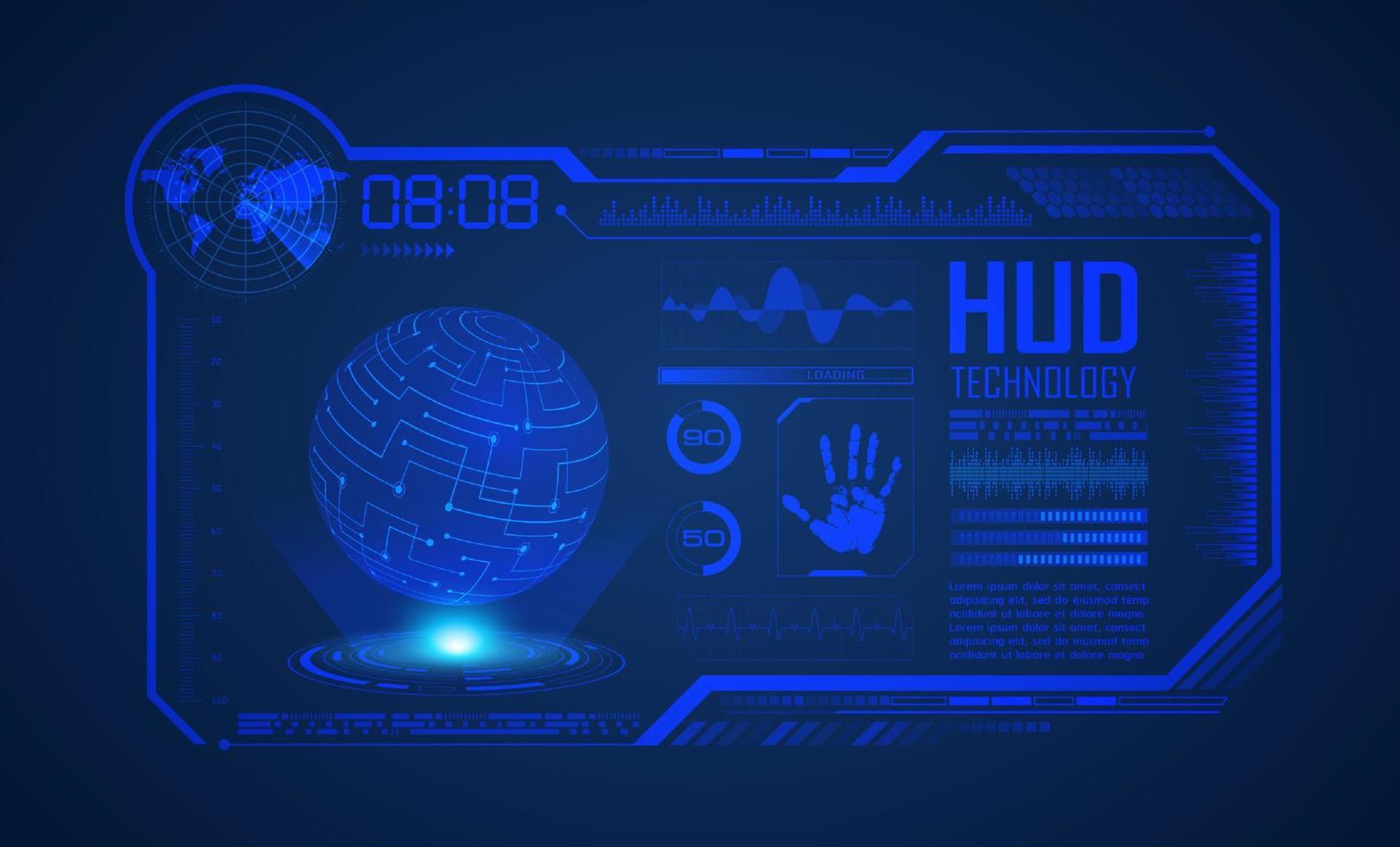 Modern HUD Technology Screen Background vector