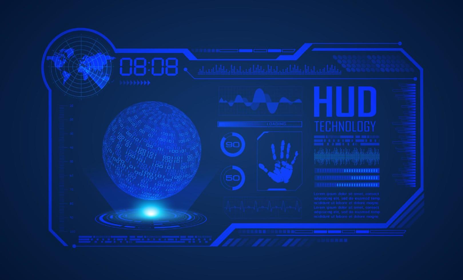 Modern HUD Technology Screen Background vector